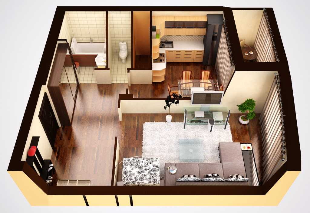 Однокомнатной квартиры проекты: Дизайн-проект однокомнатной квартиры - ReRooms