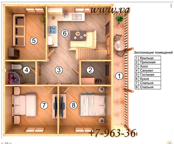 Проекты домов 9 на 8 одноэтажные: Проекты домов 9 на 8 метров, 9х8