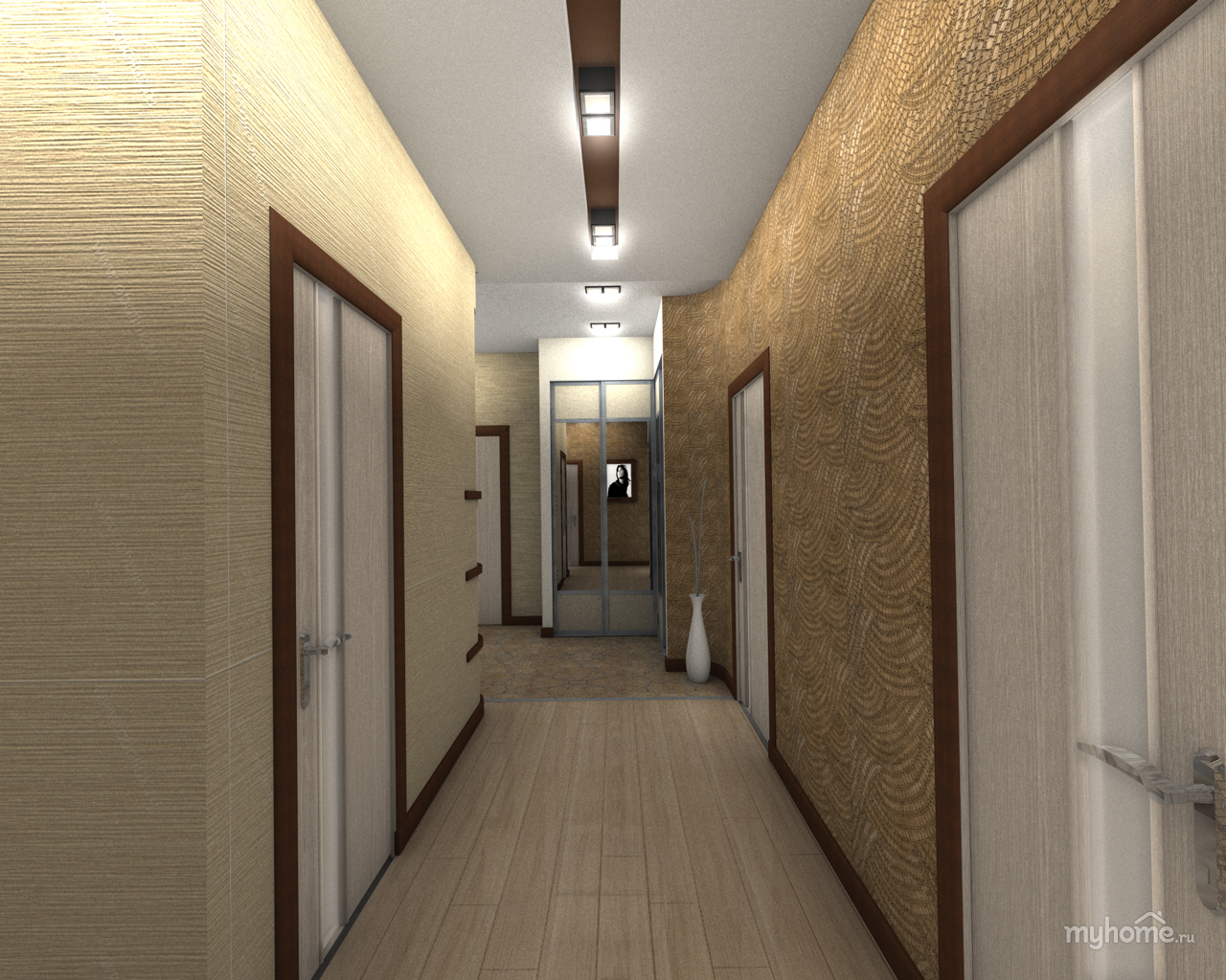 Обои в коридор узкий: идеи для узкого длинного коридора в квартире или прихожей