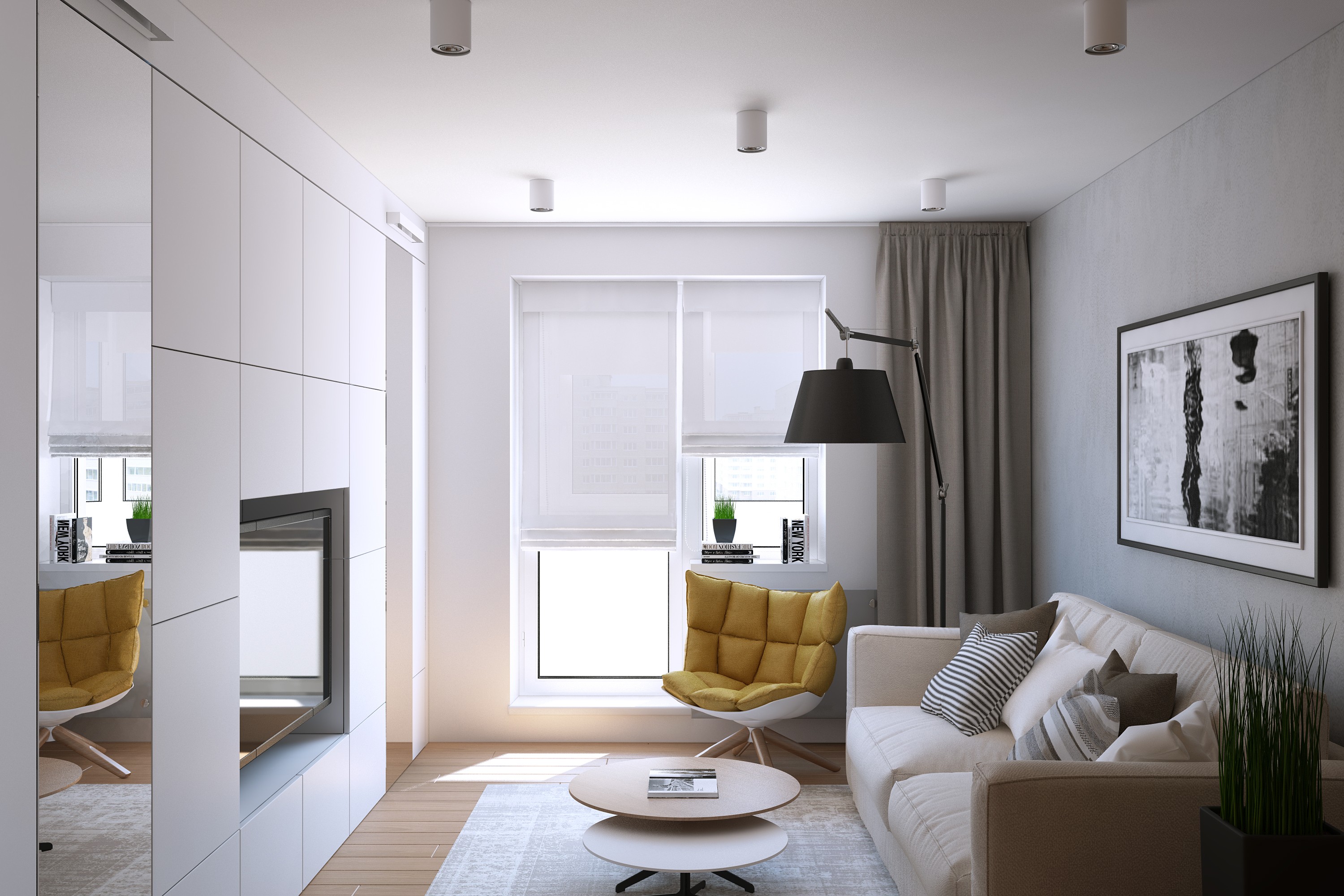 Красивый интерьер однокомнатной квартиры: Современный дизайн однокомнатной квартиры