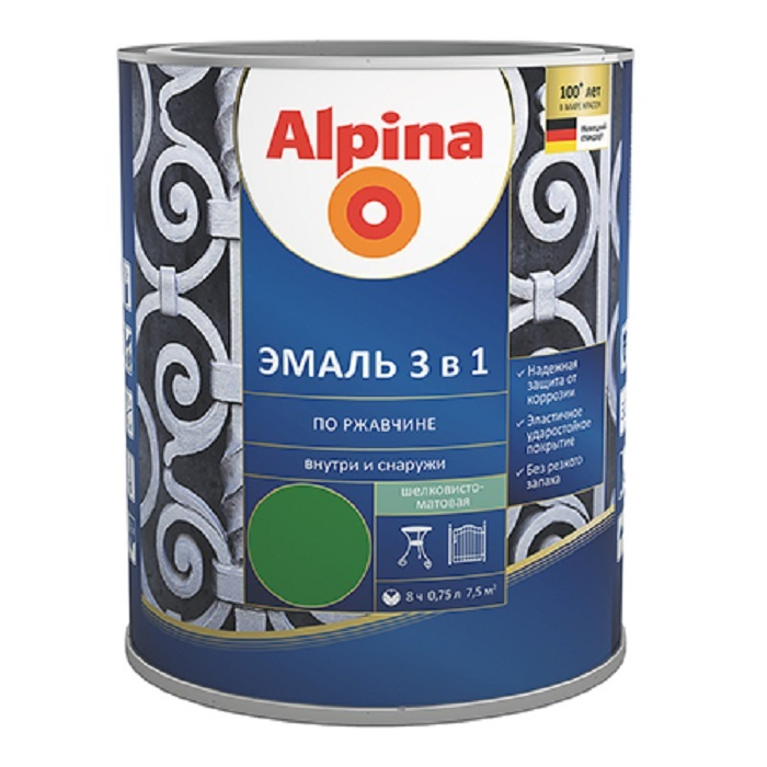 Краска по металлу alpina по ржавчине: Эмаль по ржавчине ALPINA Прямо на ржавчину глянцевая шоколад 0,75 л