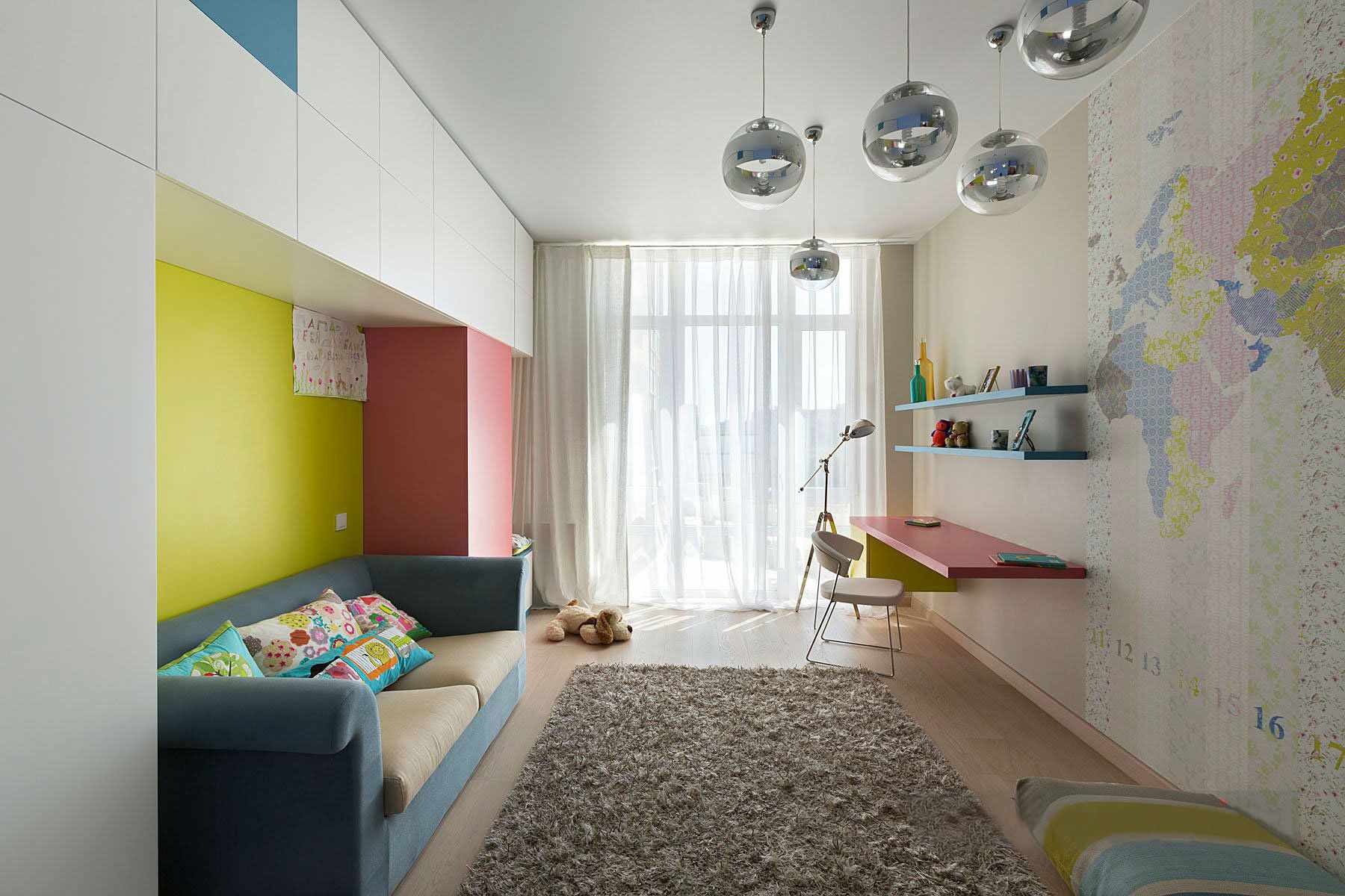 Интерьер для узкой комнаты для детской: 50 фото и 7 решений