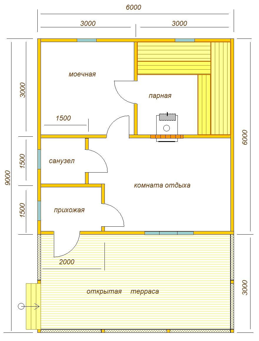 Планировка бани удобная: лучшие планы для русской бани и сауны площадью 5х6 и 5х5 м, варианты с бассейном внутри, мойка и парилка отдельно