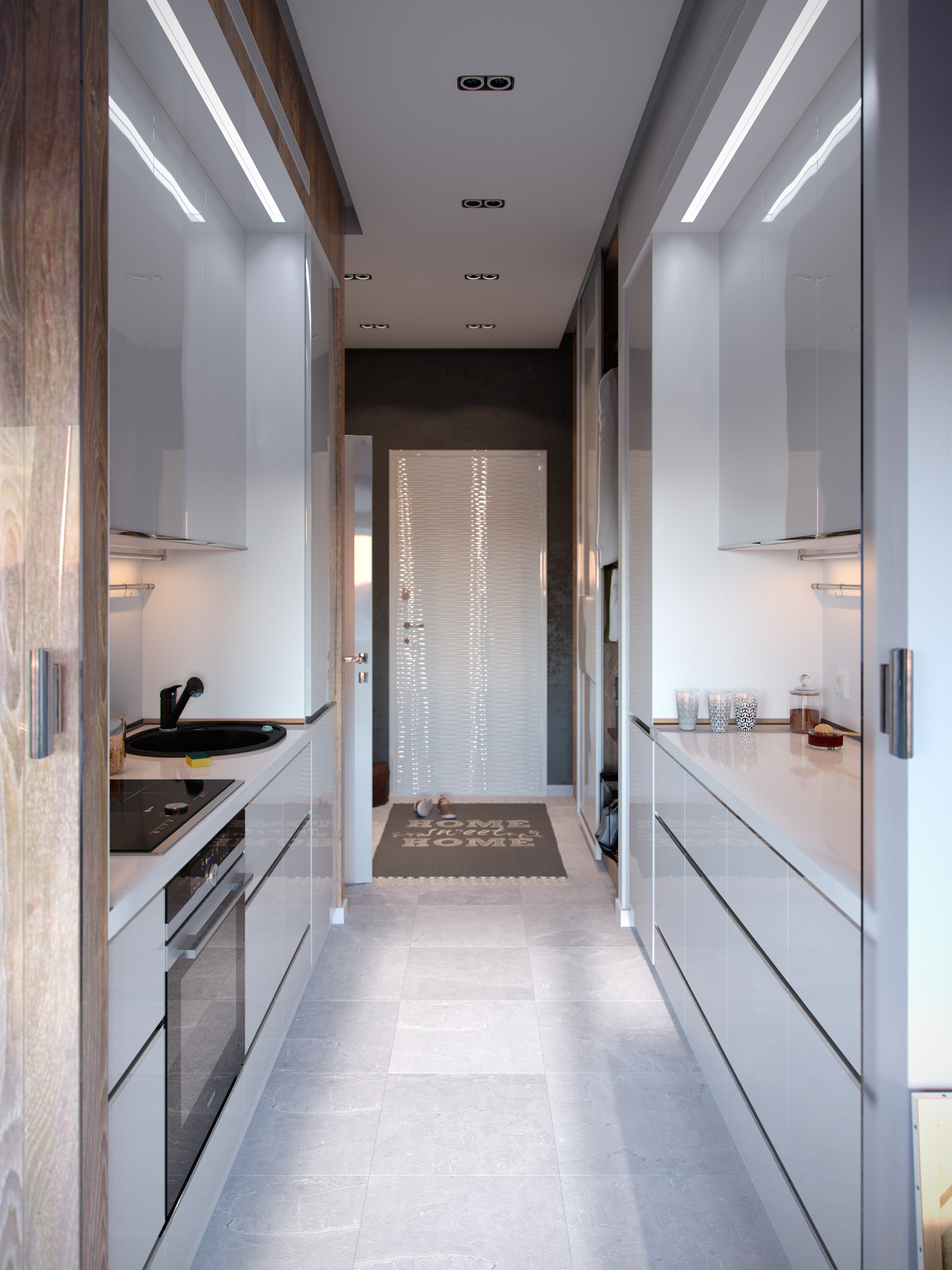 Дизайн кухни и коридора: 14 дизайн-советов, справка по перепланировке, 40 фото
