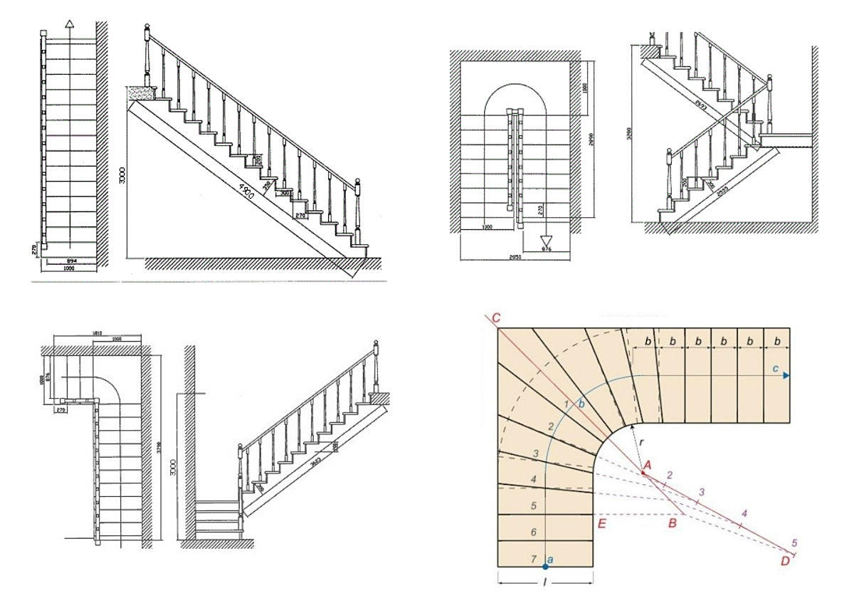 Расчет лестницы г образной онлайн: Расчет размеров поворотных лестниц