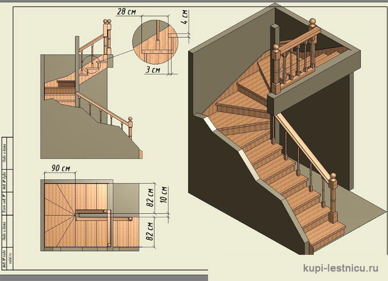 Как сделать лестницу на второй этаж своими руками с поворотом на 90: Лестница на второй этаж своими руками из дерева с поворотом на 90