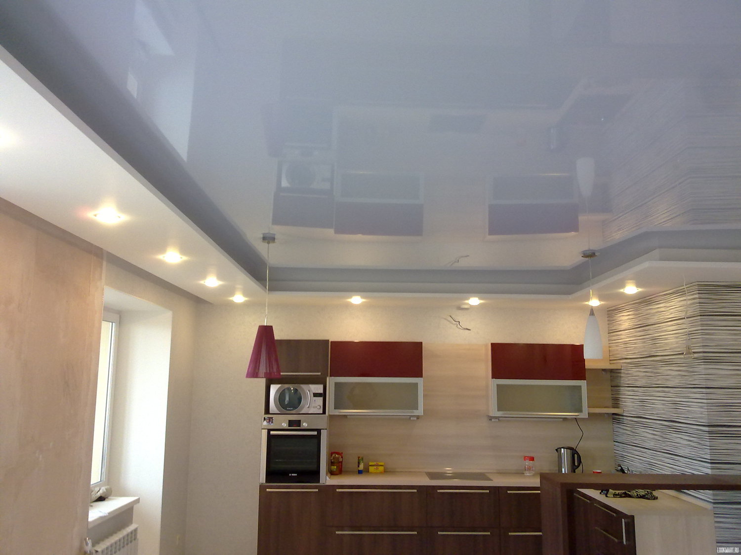Потолок из гипсокартона двухуровневый на кухне: 2021 ᐈ 🔥 (+67 фото) Двухуровневый потолок на кухне из гипсокартона