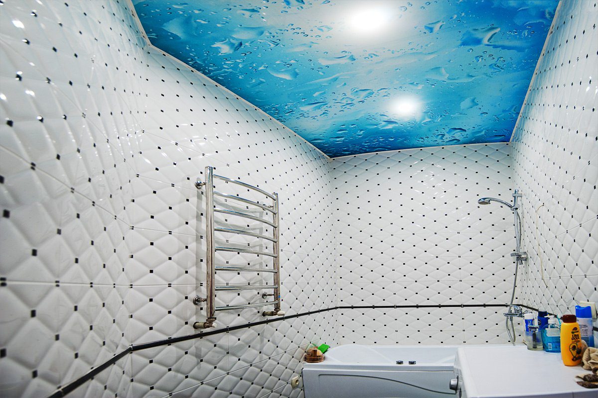 Потолок двухуровневый в ванной: Двухуровневый потолок с фотопечатью в ванной