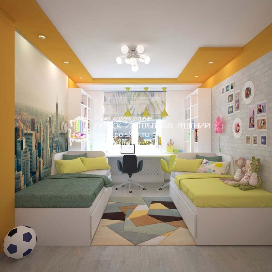 Проекты детской комнаты для двоих детей: Комнаты для двоих детей