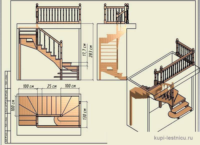 Расчет лестницы г образной онлайн: Расчет размеров поворотных лестниц