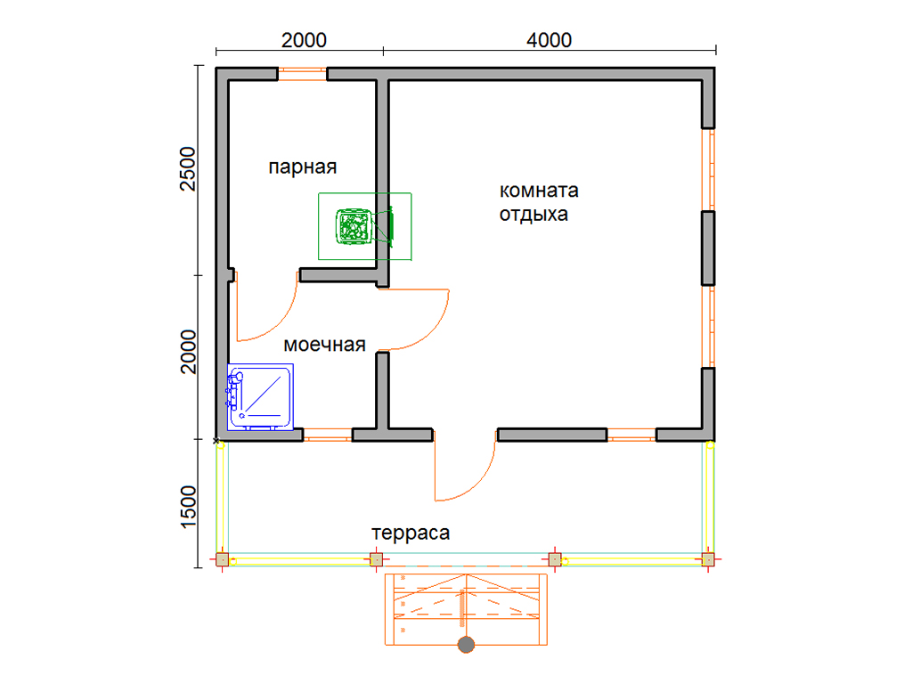 Планировка бани 6х6 с мансардой фото и план: планировка дома-бани с террасой, туалетом и кухней, план двухэтажной постройки из сруба