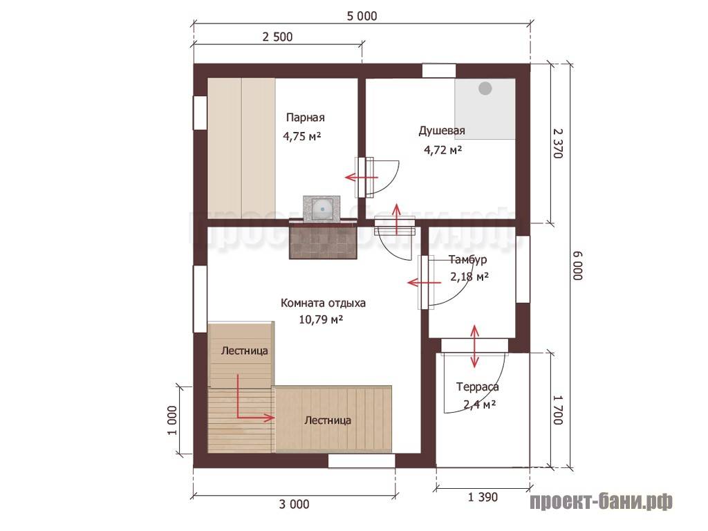 Планировка бани 6х6 с мансардой фото и план: планировка дома-бани с террасой, туалетом и кухней, план двухэтажной постройки из сруба