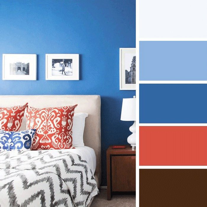 С каким цветом сочетается голубой в интерьере: Голубой цвет и его сочетания в интерьере – 50+ фотоидей