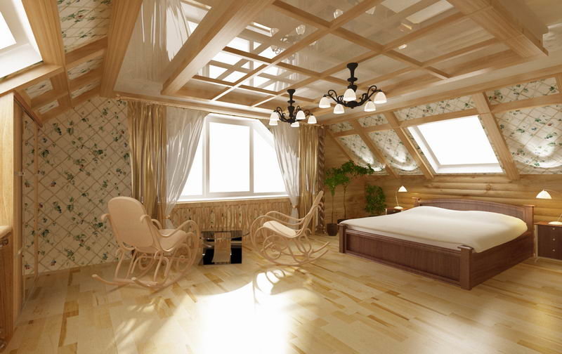 Мансарда интерьер на даче: Дизайн мансарды на даче: 60 идей для интерьера с односкатной и двускатной крышей