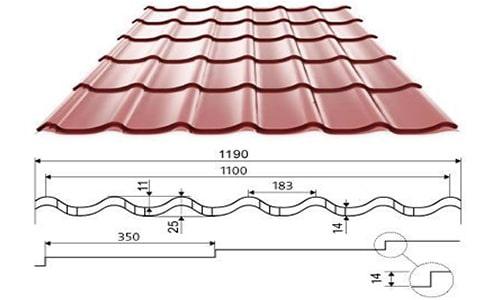 Металлочерепица размеры волны: Металлочерепица - Размеры листа, толщина, длина и ширина