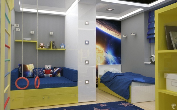 Детские комнаты для мальчиков для двоих: Комната для двух мальчиков: функциональная и стильная