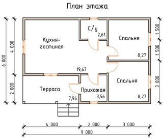 Внутренняя планировка дома 8 на 8: Планировка и проекты домов 8 на 8: двухэтажный проект загородного коттеджа