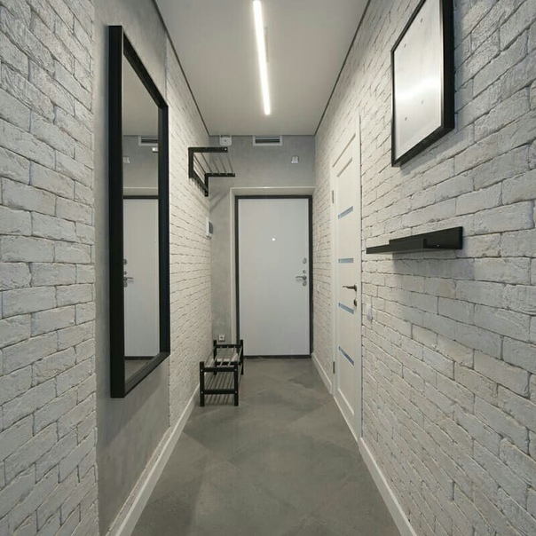 Имитация кирпичной стены в прихожей: Декоративные кирпичики на стену в коридоре и прихожей: отделка под кладку, имитация