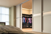 Гардеробная система в спальне: гардеробы из гипсокартона, планировка шкафа в маленьком интерьере
