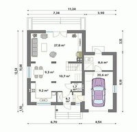 Дом 8 на 8 с гаражом: Дом 8 на 8 с гаражом. 129,5 м2 – цена, характеристики, комплектация
