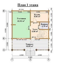 Внутренняя планировка дома 8 на 8: Планировка и проекты домов 8 на 8: двухэтажный проект загородного коттеджа