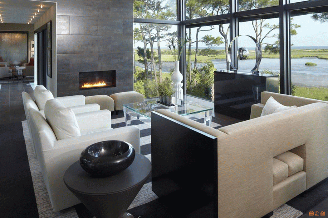 Гостиная с камином в современном стиле фото: Дизайн гостиной с камином. Фото 2020