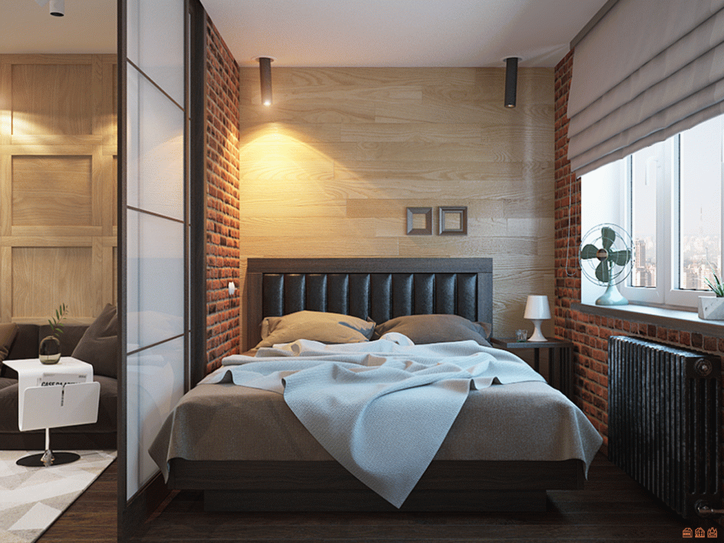 Дизайн комната с перегородкой: Перегородка в спальне - 70 фото вариантов применения в интерьере спальни