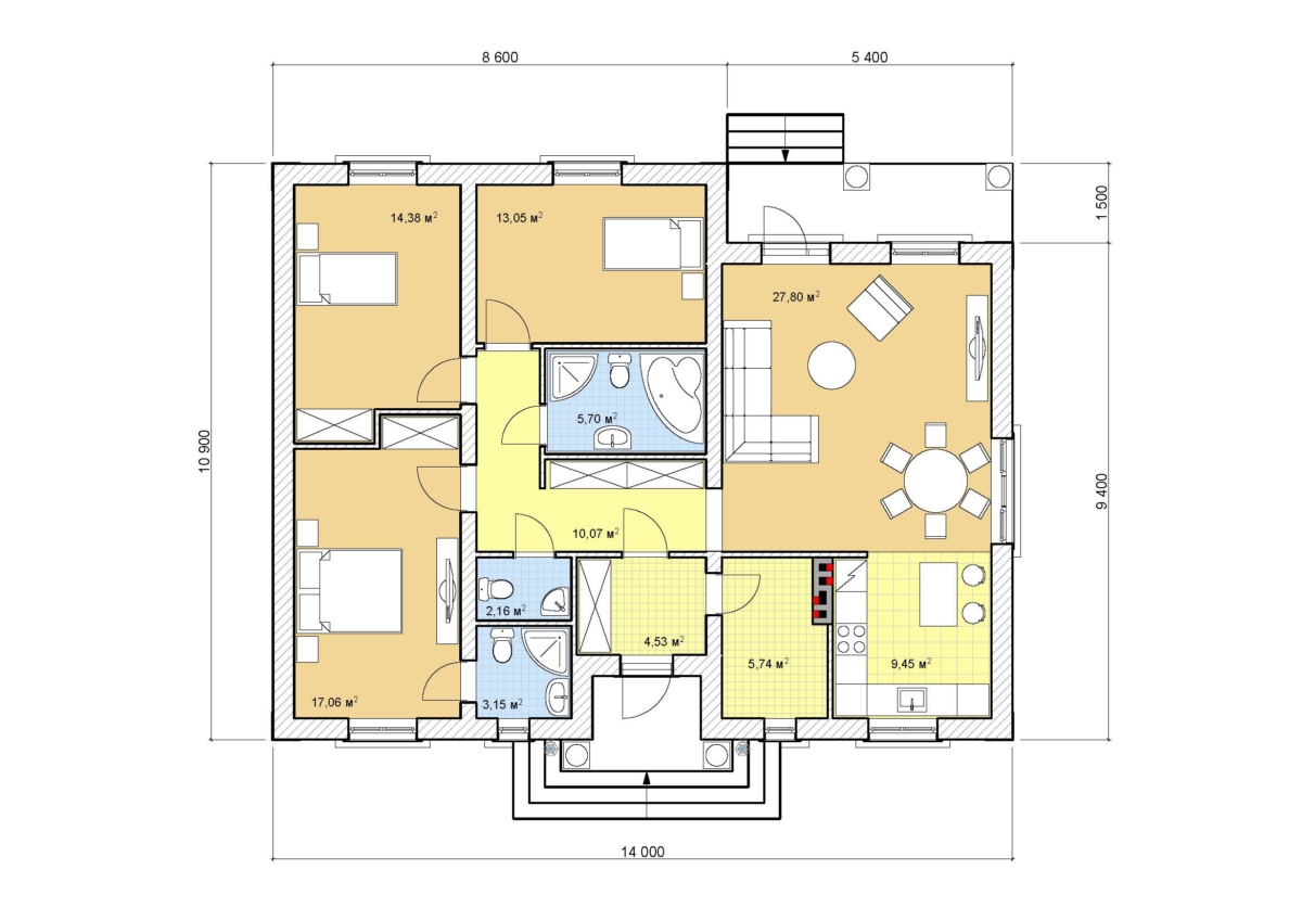 Проект одноэтажного дома 12 15: готовые и типовые. Каталог содержит планировки, планы и чертежи