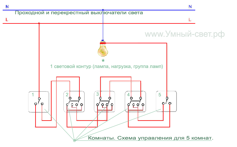 Схема подключение проходного двойного выключателя: Схема подключения двухклавишного проходного выключателя