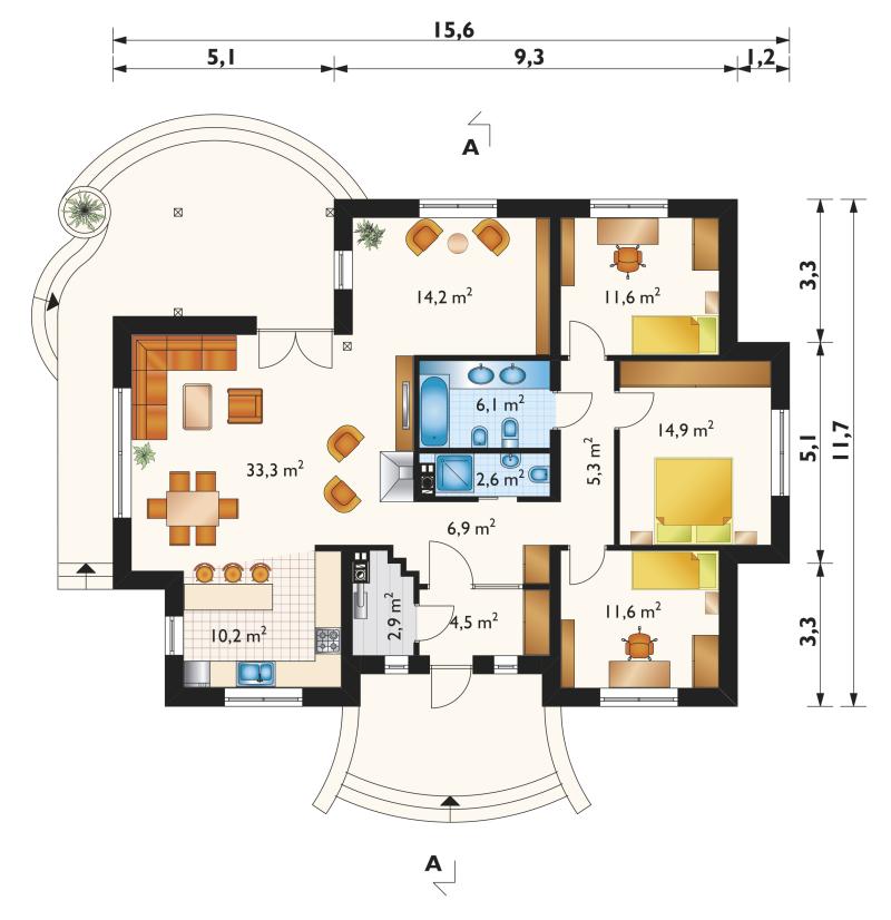 Проекты домов больших одноэтажных домов: Проекты больших одноэтажных домов фото с чертежами