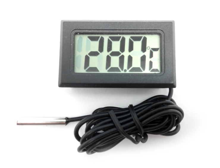 Термометр электронный выносной: STH0014UR, Встраиваемый цифровой термометр с выносным датчиком (красный индикатор)