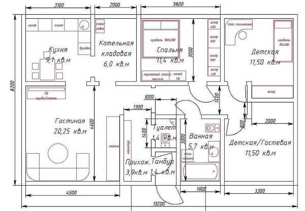 План дома с 3 спальнями – Проект одноэтажного дома с тремя спальнями. Что учитывать при проектировании одноэтажного дома с тремя спальнями?
