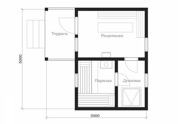 Баня 6 5 – дом-баня с верандой или террасой размером 6х6 и 6х8, варианты из бруса и бревна 6 на 4 и 5 на 8