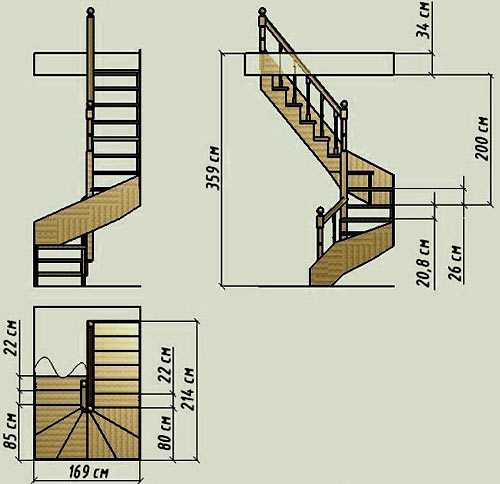 Чертеж лестницы на второй этаж в частном доме – как своими руками сделать поворотную, маршевую и винтовую лестничную конструкцию в частном доме, фото и видео