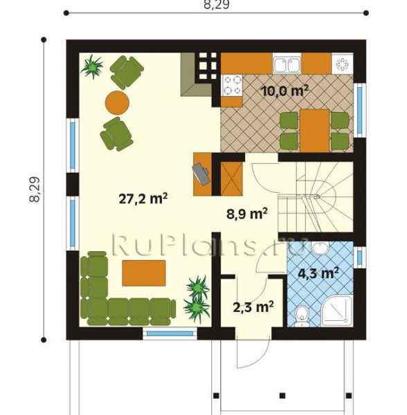 Дом 8 на 8 двухэтажный – Проекты двухэтажных домов 8 на 8