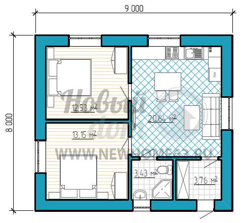 Дом 8 на 9 – Проекты домов 8 на 9 в два этажа. Дом 8 на 9 м в 2 этажа. Проекты домов 8х9 двухэтажные