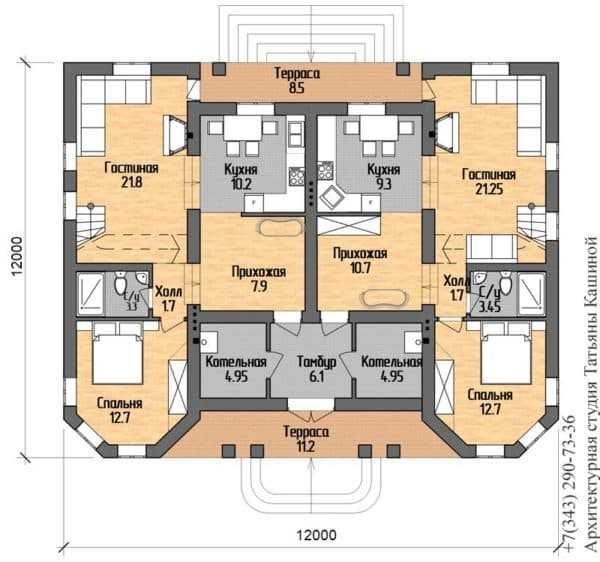 Дом одноэтажный 12х12 – Проекты одноэтажных домов 12 на 12 м