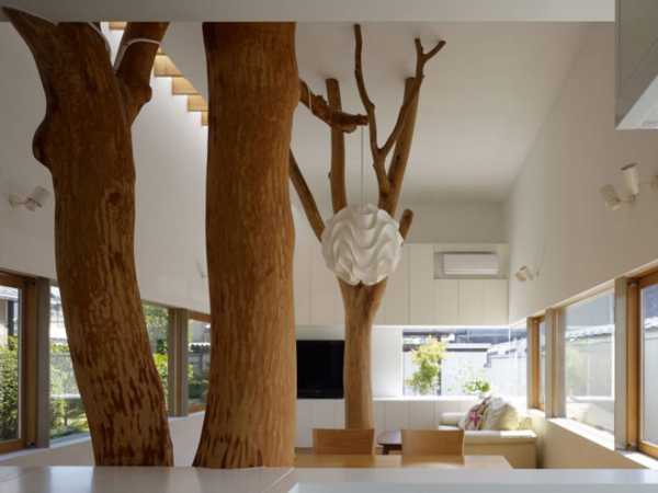 Дом внутри дерева – как оформить внутри жилище из бревна, дизайн бревенчатого оцилиндрованного коттеджа, создание обстановки в светлых тонах