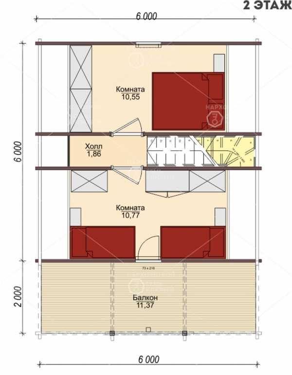 Дома 6 на 6 двухэтажный проекты – Планировка двухэтажного дома 6 на 6 м: организация пространства