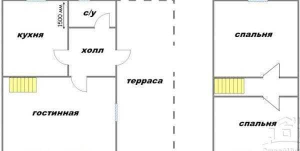 Домик 6 на 6 планировка – Планировка двухэтажного дома 6х6 с мансардой и без нее