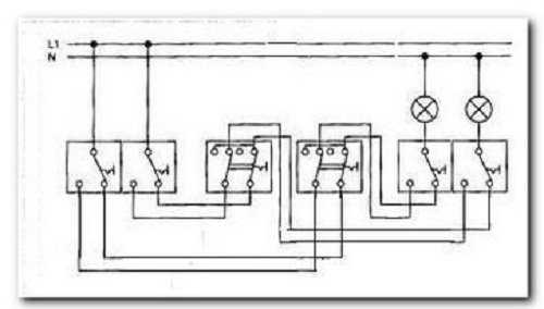 Двухклавишные проходные переключатели схема подключения – Проходной выключатель схема подключения на 2 клавиши. Полезные советы для правильного использования схемы подключения двухклавишного проходного выключателя