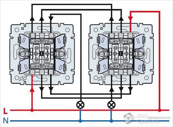 Двухклавишные проходные переключатели схема подключения – Проходной выключатель схема подключения на 2 клавиши. Полезные советы для правильного использования схемы подключения двухклавишного проходного выключателя