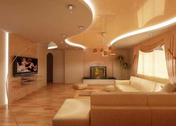 Двухуровневые матовые натяжные потолки для зала фото – варианты в стиле «классика» для зала, 2 уровня с подсветкой, современные дизайнерские решения двух уровненных моделей
