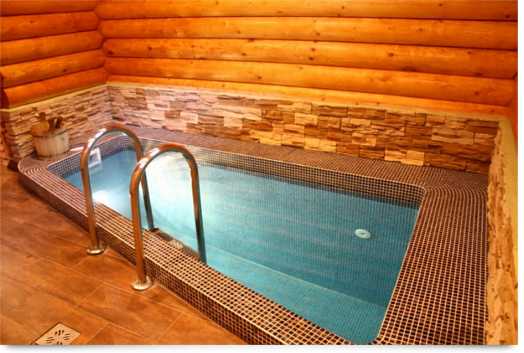 Фото бани с бассейном – деревянные конструкции под одной крышей с бильярдом и барбекю своими руками