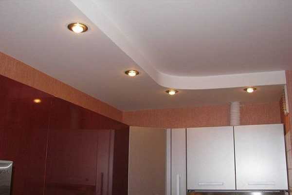 Фото двухуровневые потолки на кухне из гипсокартона – (25 )