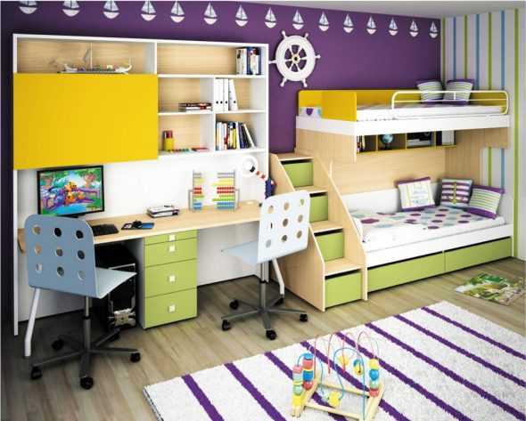 Интерьер для детской комнаты 2 мальчиков – 4 шага и 108 фото