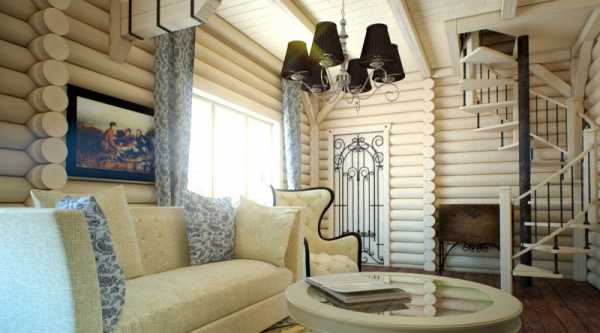 Интерьер гостиной в доме из бревна – как оформить внутри жилище из бревна, дизайн бревенчатого оцилиндрованного коттеджа, создание обстановки в светлых тонах
