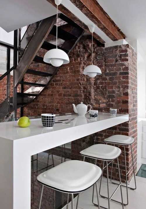 Интерьер кухни с кирпичной стеной – Дизайн кухни с кирпичной стеной (16 фото), варианты интерьера кухни с кирпичной стеной