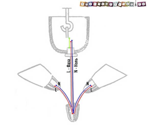 Как подсоединить люстру с 2 проводами к 3 проводами – Как подсоединить люстру - схема соединения с двумя и тремя проводами к одноклавишному и двухклавишному выключателю