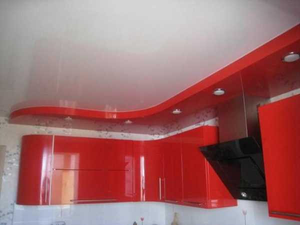 Комбинированный потолок гипсокартон и натяжной на кухне – Комбинированный натяжной потолок на кухне